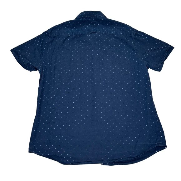 Ricky Singh Shirt Mens Large Slim Fit Blue Short Sleeve Button Front Casual - Picture 4 of 12